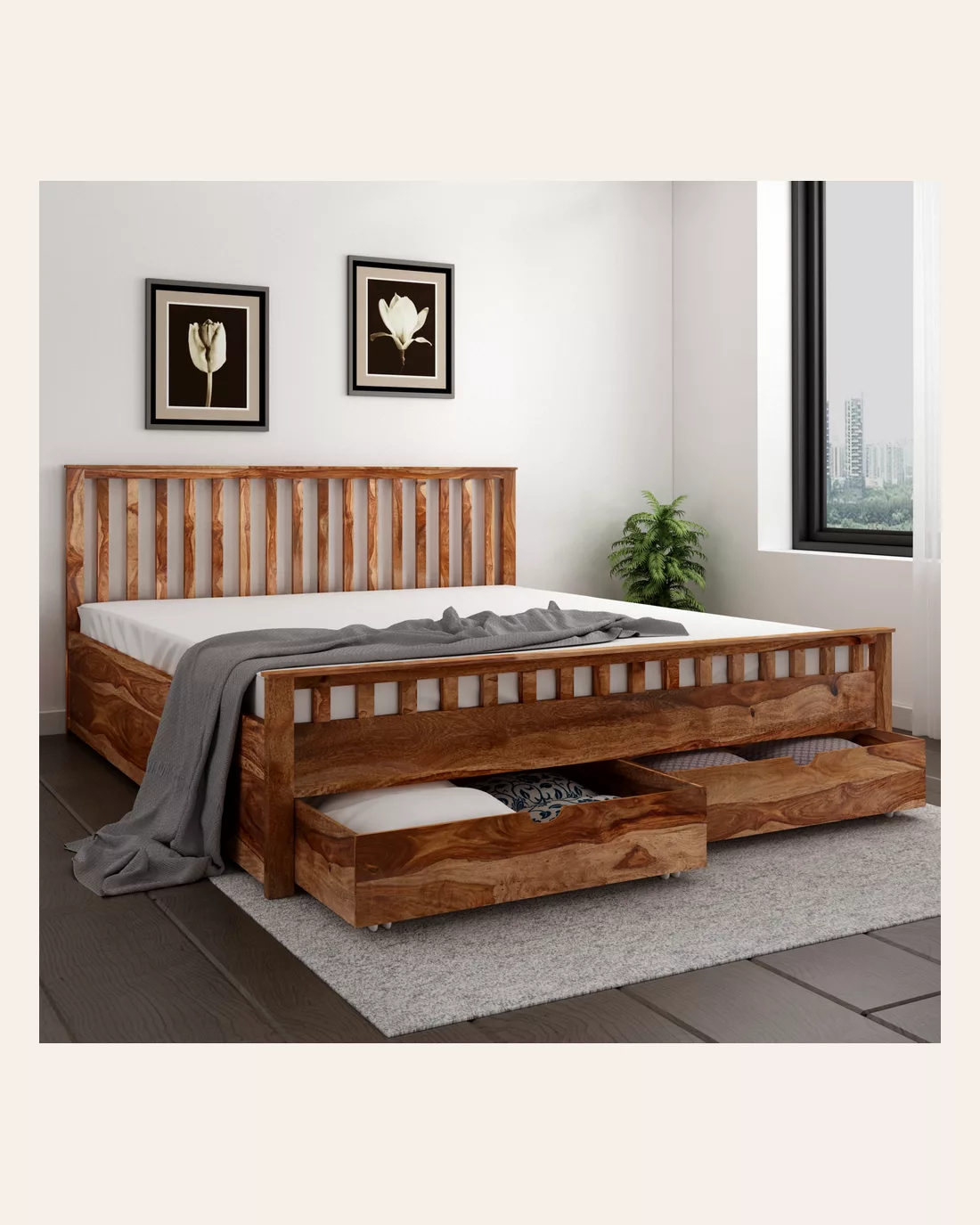 Abbet Front Drawer King Bed