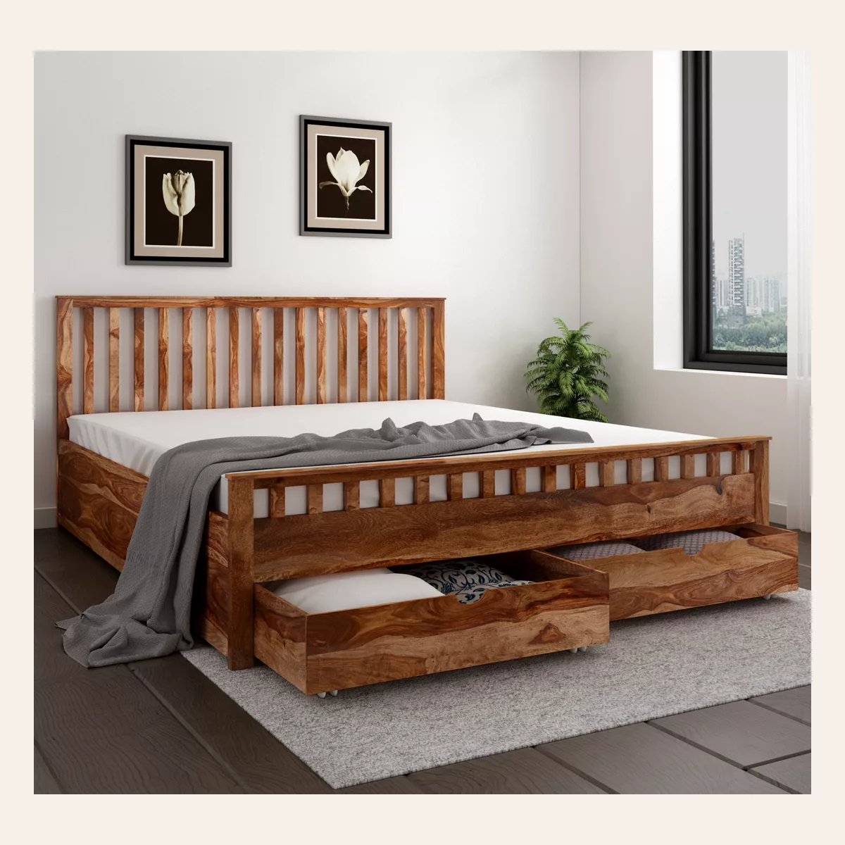 Abbet Front Drawer King Bed