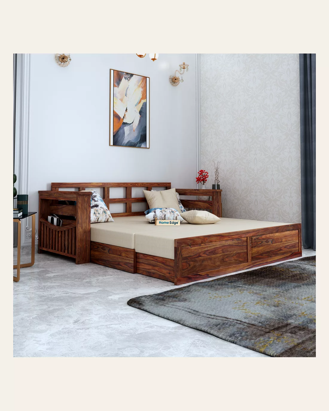 Adline Sofa Cum Bed — Teak