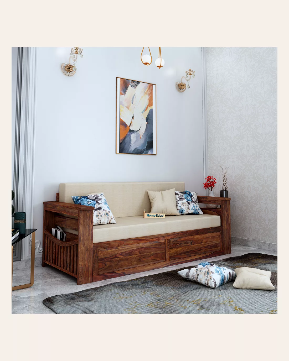 Adline Sofa Cum Bed — Teak