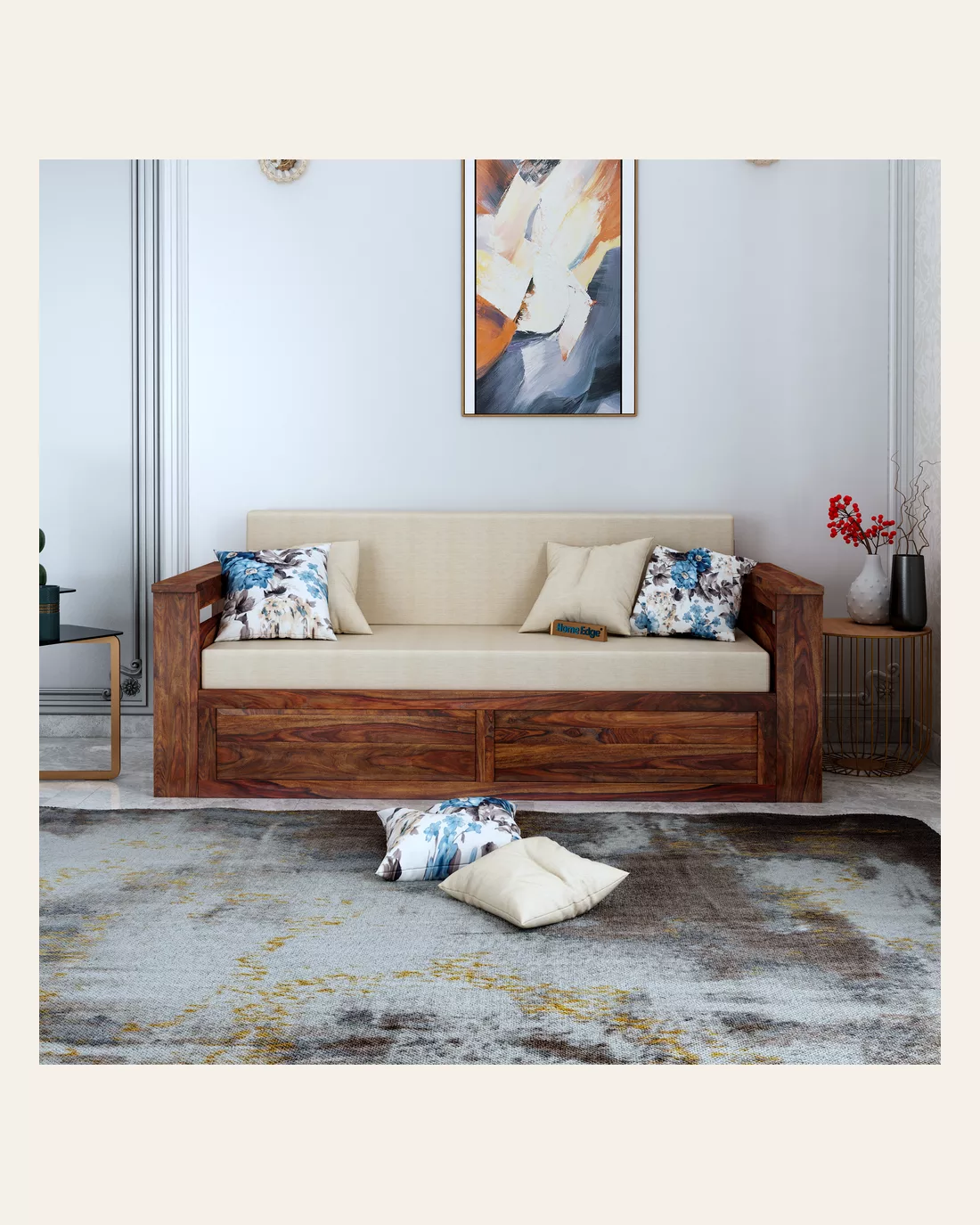 Adline Sofa Cum Bed — Teak