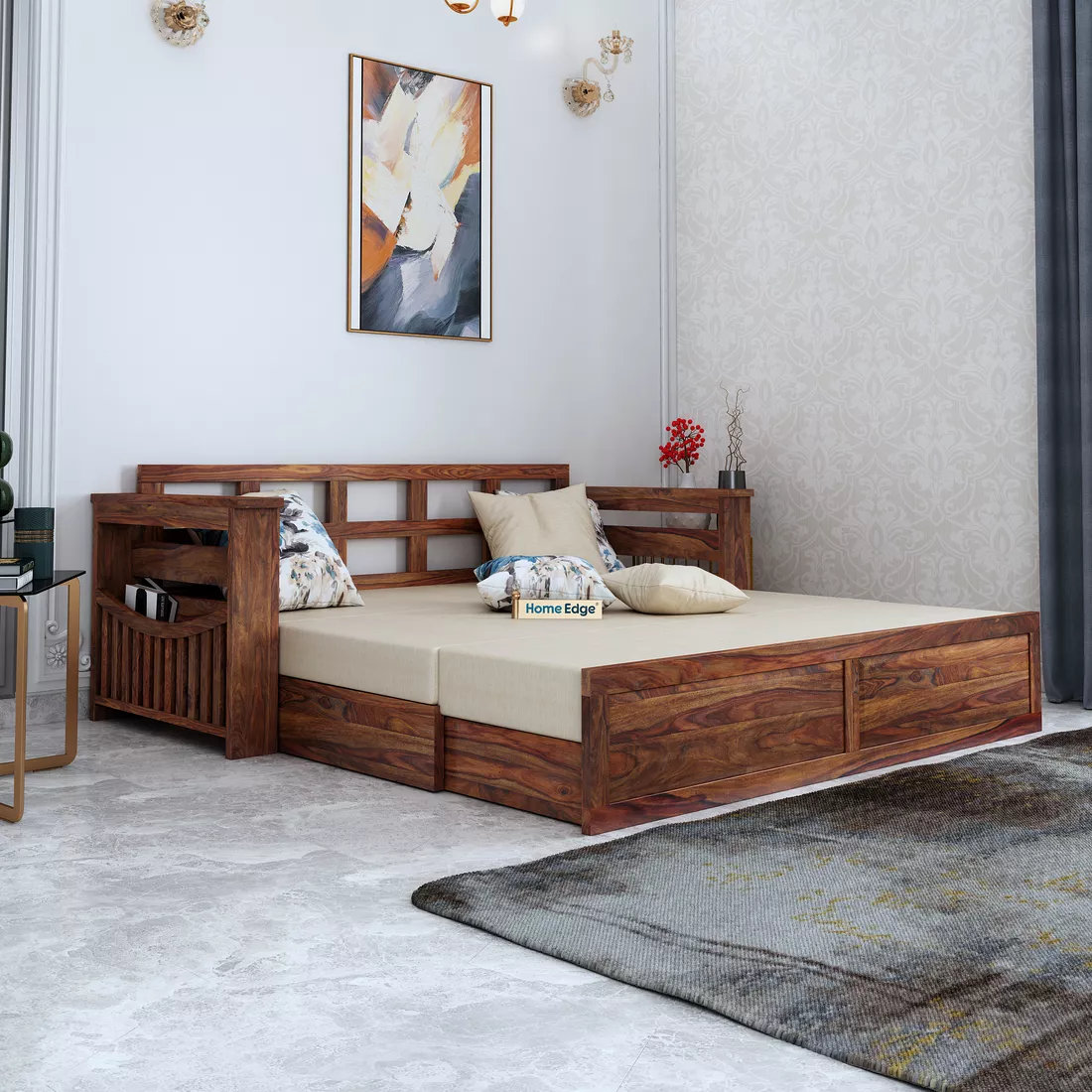 Adline Sofa Cum Bed — Teak