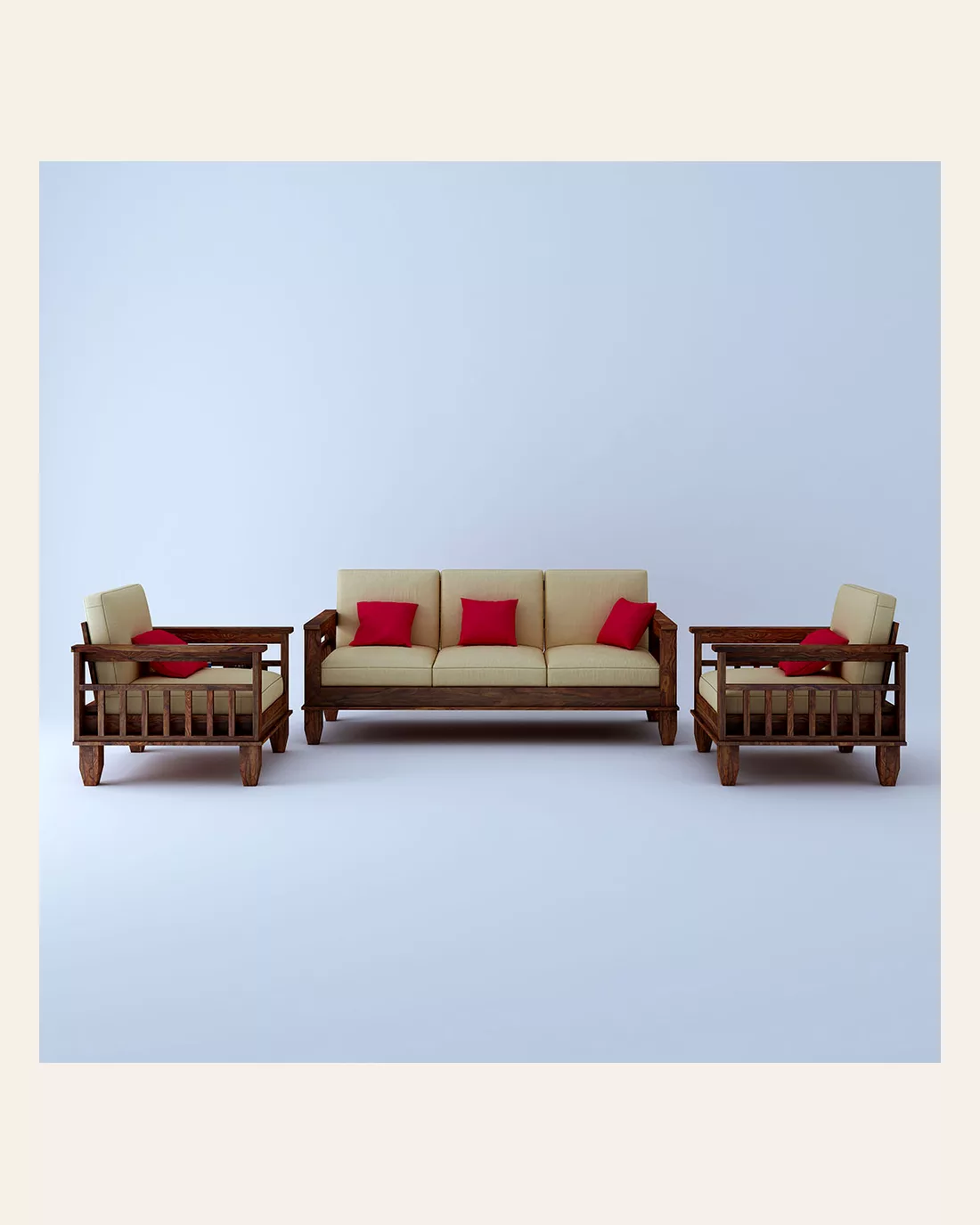 Jessy Wooden 3 1 1 Seater Sofa