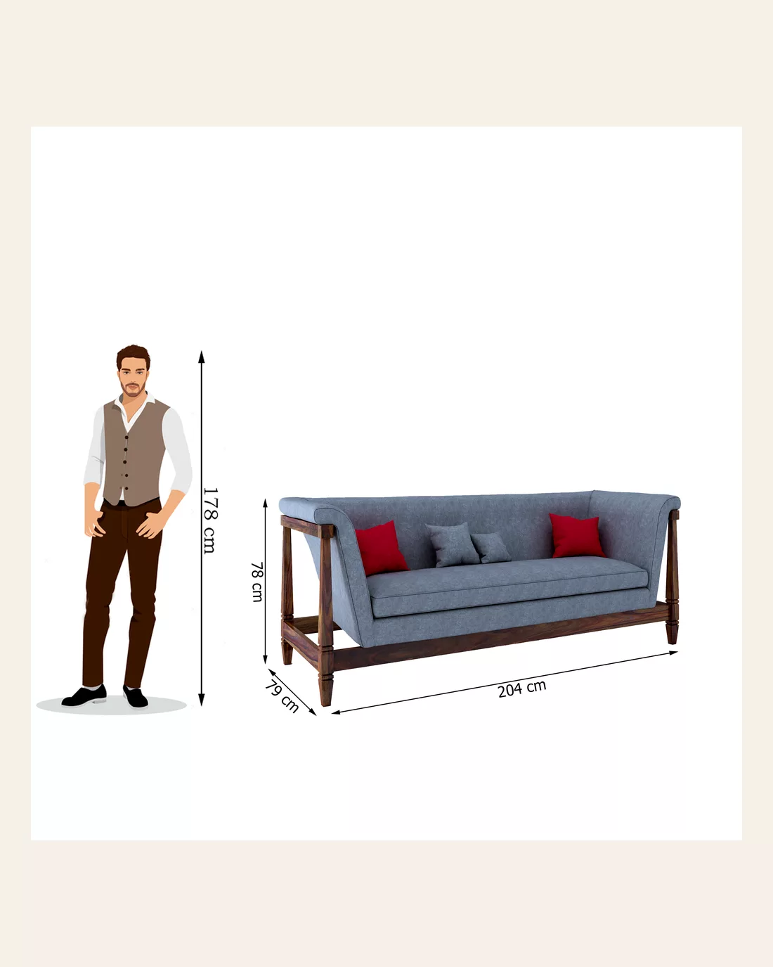 Largo Wooden Sofa
