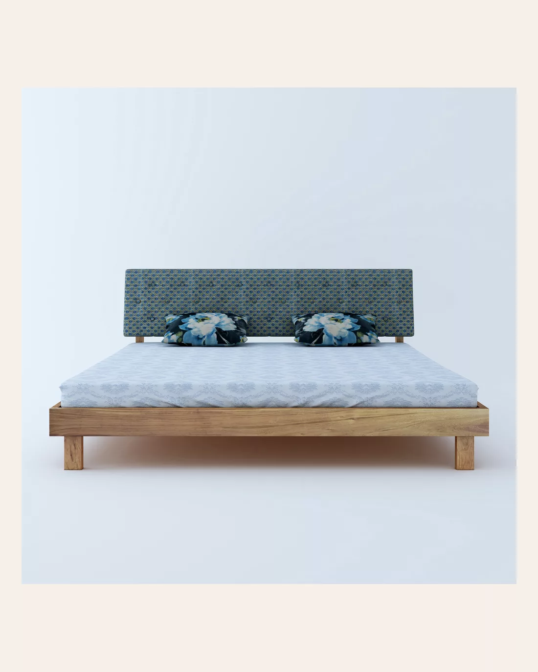 Long Bottom King Blue Bed