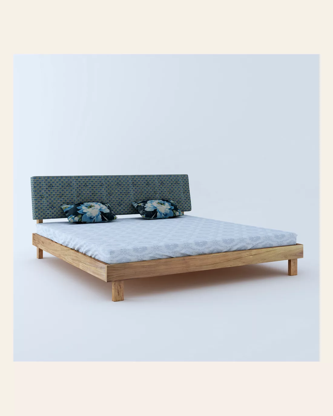 Long Bottom King Blue Bed