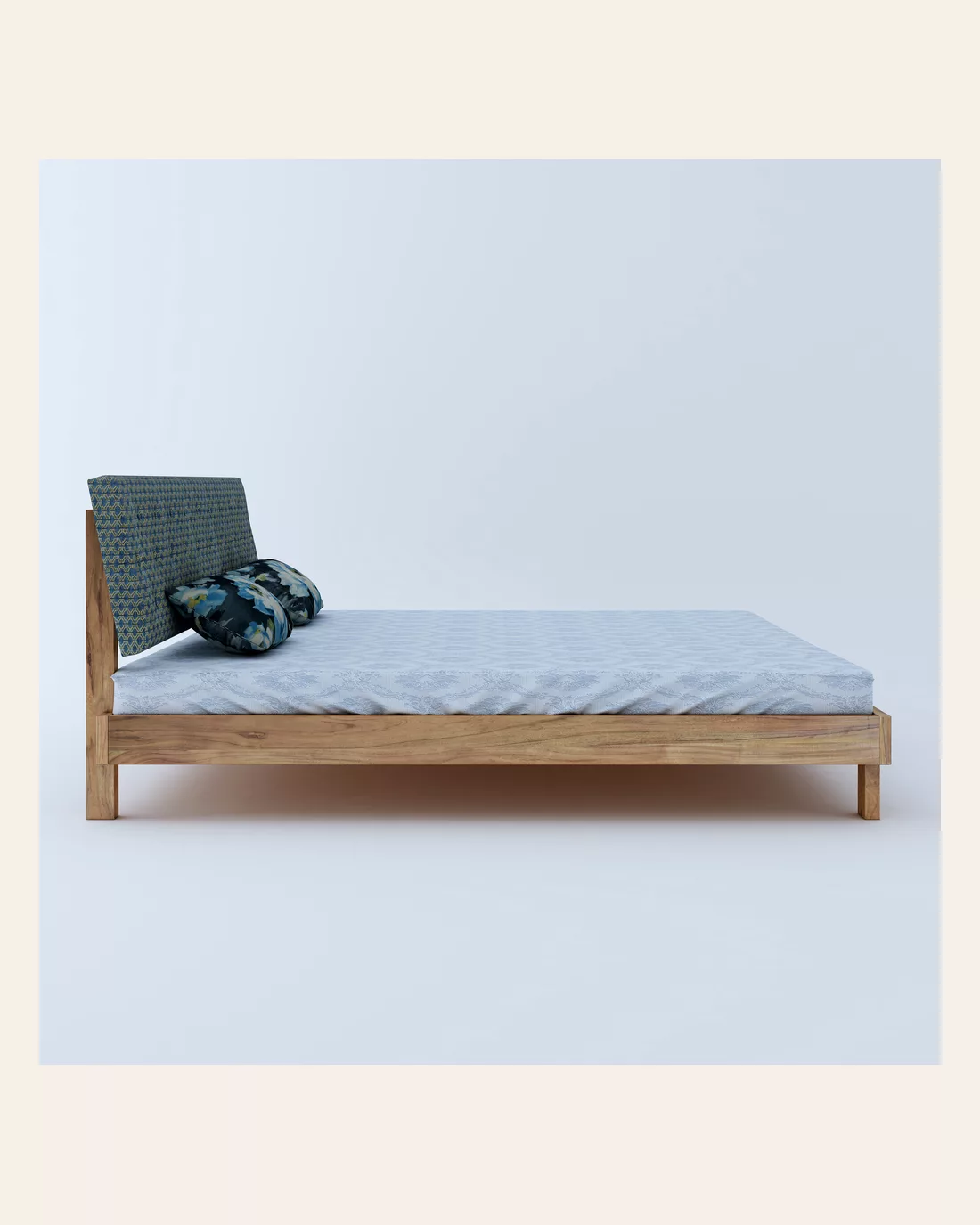 Long Bottom King Blue Bed