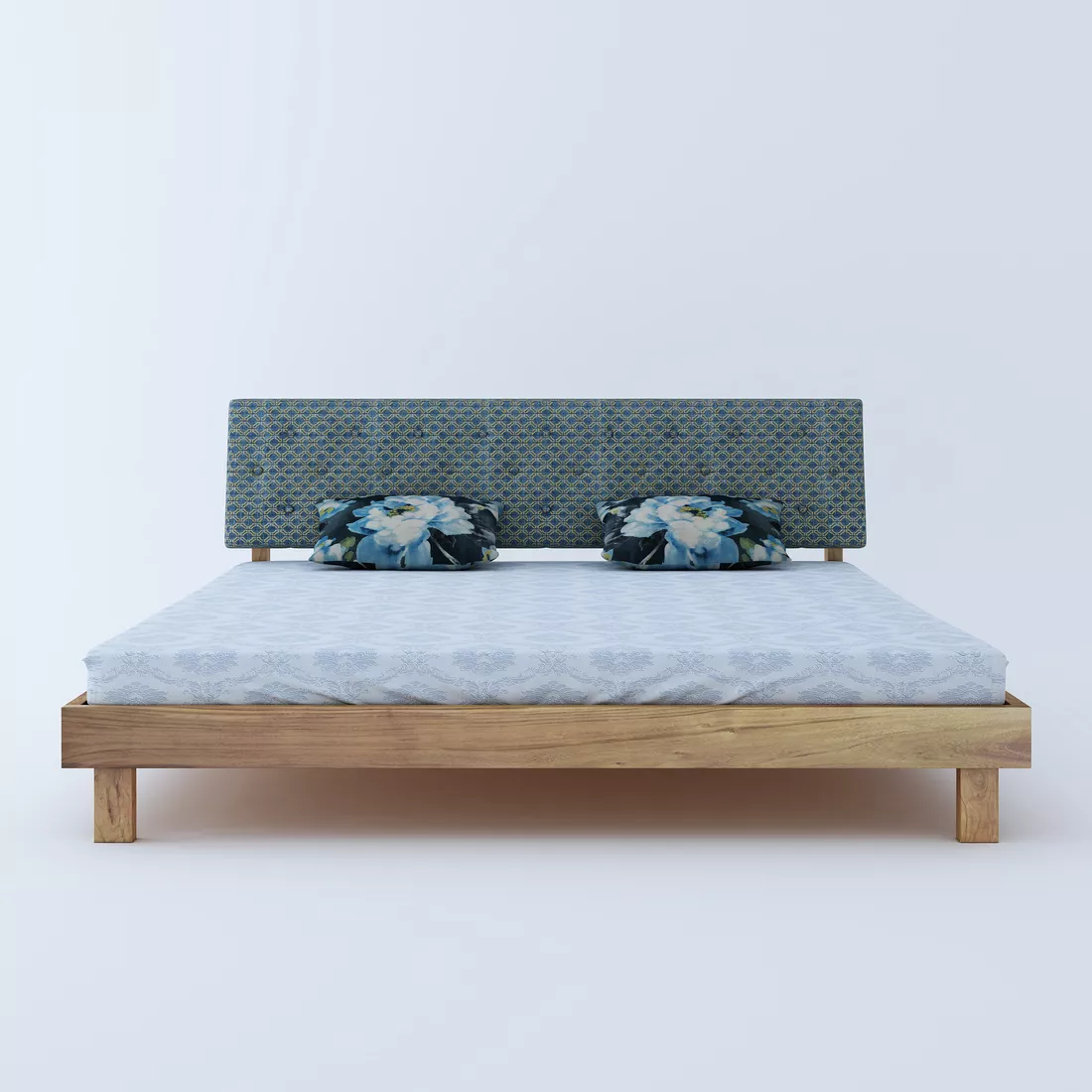 Long Bottom King Blue Bed