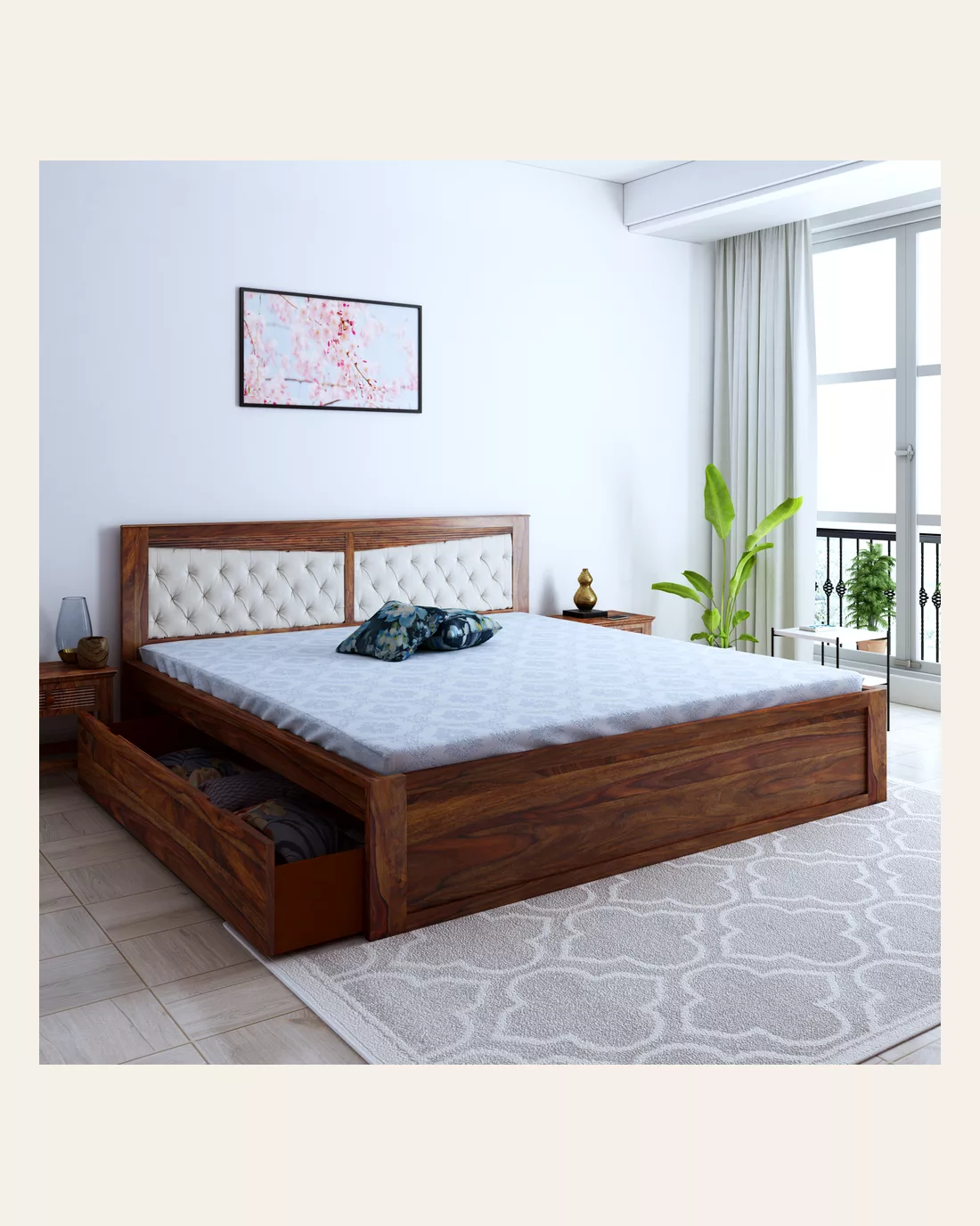 Madrid King Side Drawer Bed