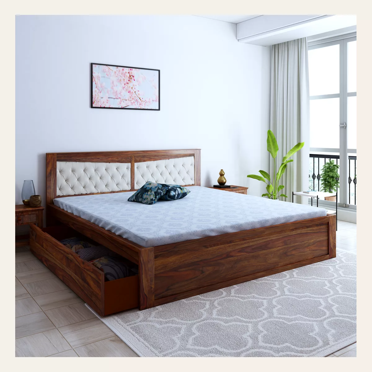 Madrid King Side Drawer Bed