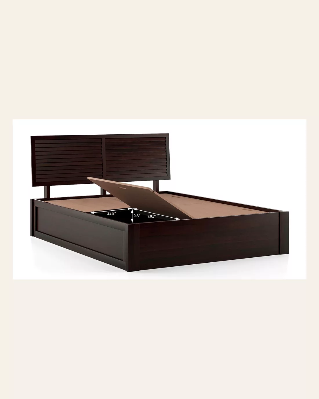 Mahogany Finish King Storage Bed