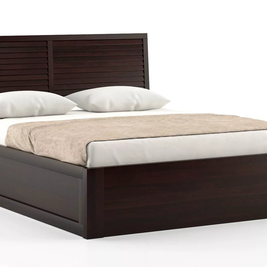 Mahogany Finish King Storage Bed