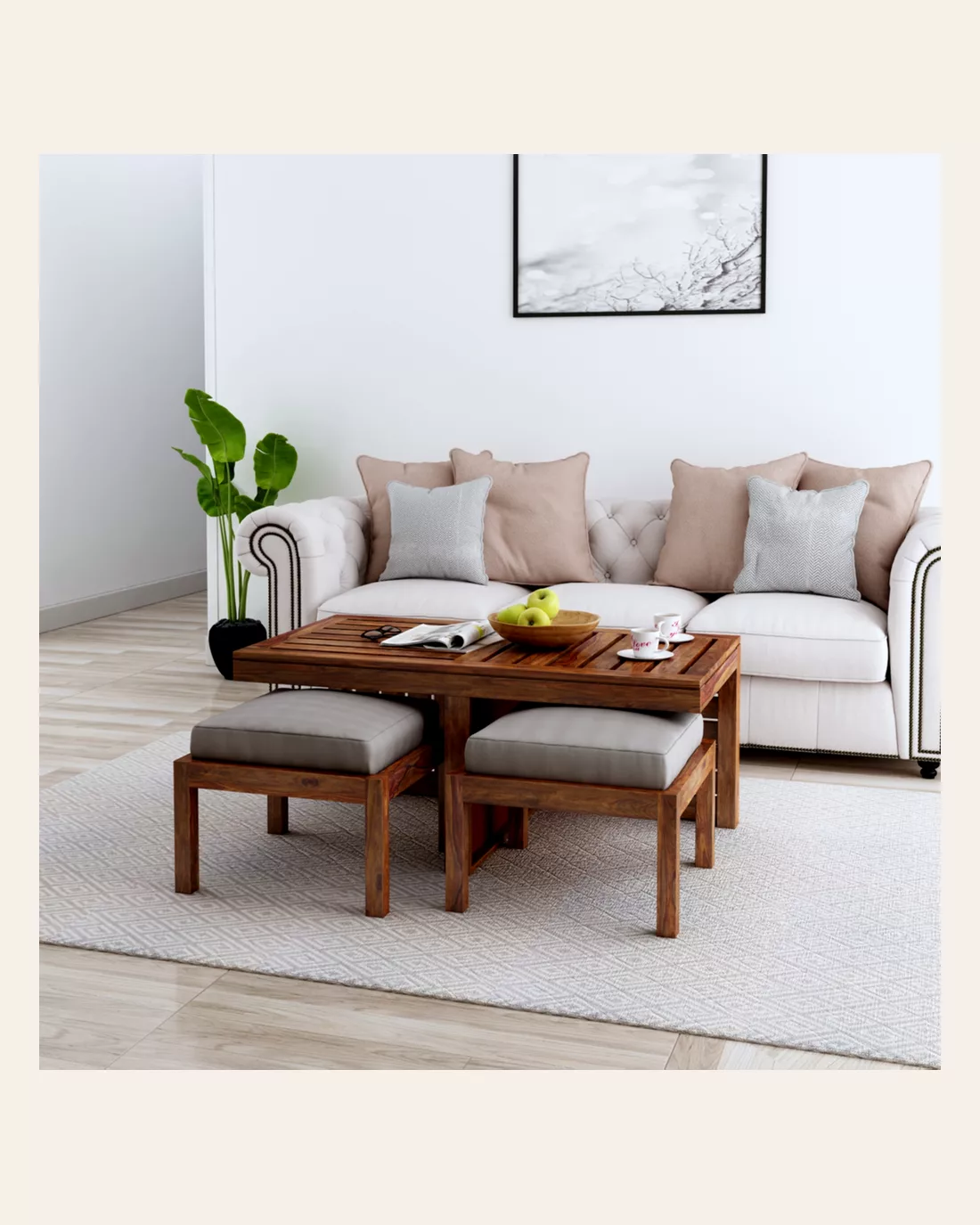 Sino Two Stool Coffee Table