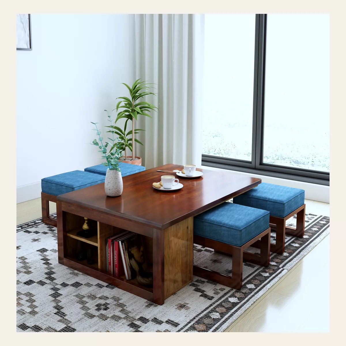 Vigo Blue Coffee Coffee Table