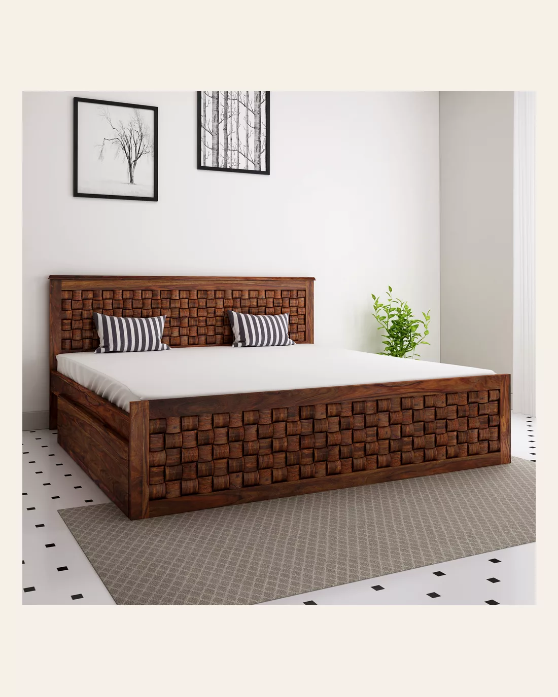 Weave King Side Drawer Bed